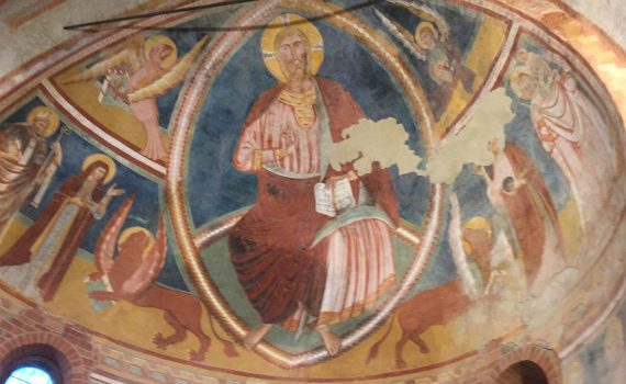 Affresco del catino absidale della chiesa dei XII Apostoli a Lodi Vecchio, foto di Laura Curti